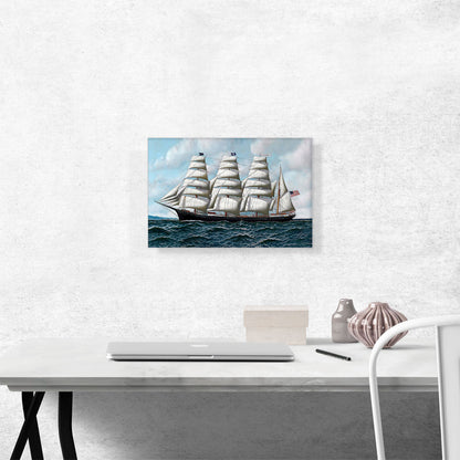 The Four Masted Barque Roanoke Under Full Sail