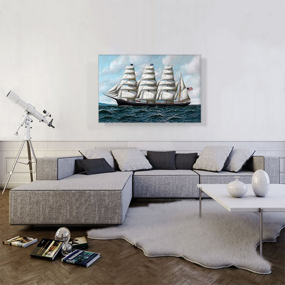 The Four Masted Barque Roanoke Under Full Sail