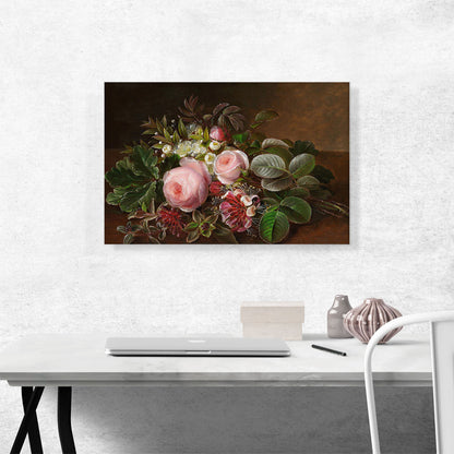 A Bunch Of Roses Myrtle And Honeysuckle