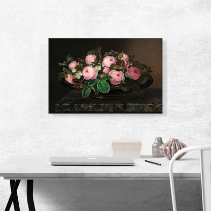 Pink Roses In a Greek Bowl 1844
