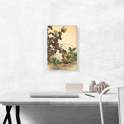 Two Birds And Chrysanthemums 1891
