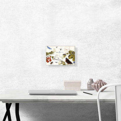 Still Life Of Insects With Fruit And Flowers