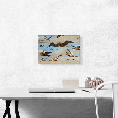 Study Of Birds On a Sky Background Oil On Copper