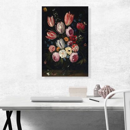 Tulips Roses Peonies And Other Flowers In a Roemer