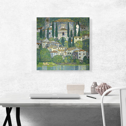 Church in Cassone - Landscape with Cypresses 1913