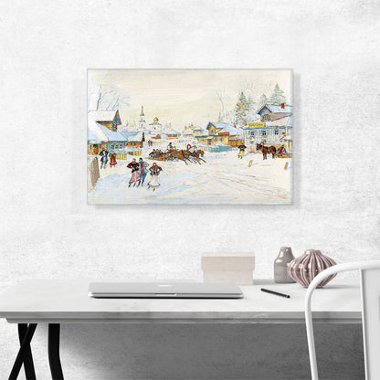 A Pair Of Winter Landscapes With Horses