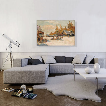 Winter Scene With Troika Winter Sleigh Ride