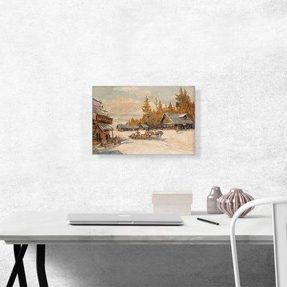 Winter Scene With Troika Winter Sleigh Ride