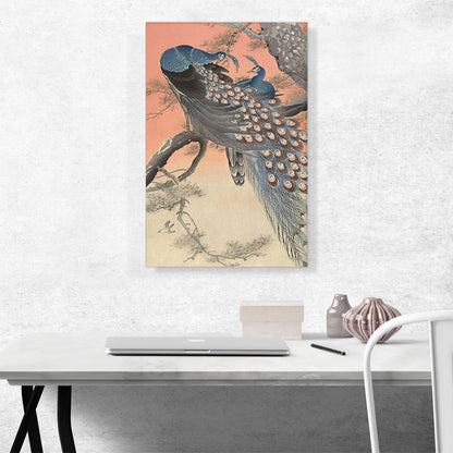 Two Peacocks on a Branch