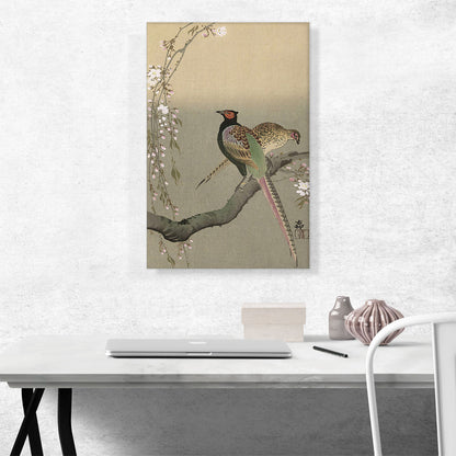 Two Pheasants On a Branch