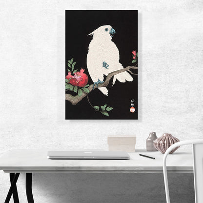 Cockatoo on Pomegranate Branch