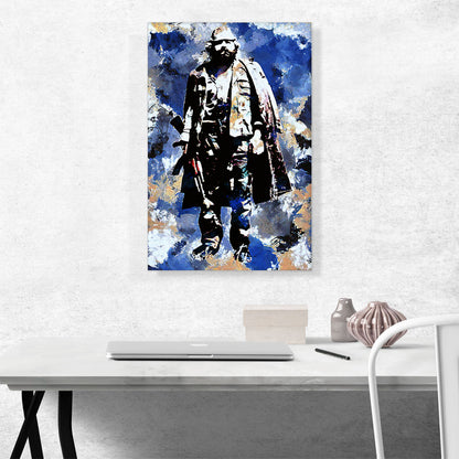 Adem Jashari Liberation Army Founder Blue Background Kosovo