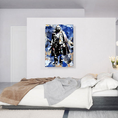 Adem Jashari Liberation Army Founder Blue Background Kosovo