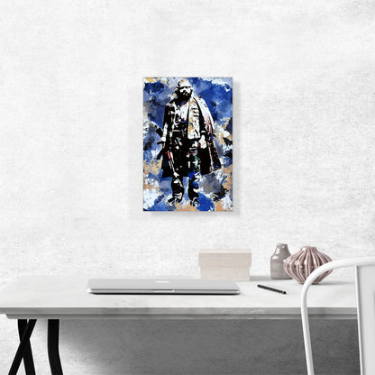 Adem Jashari Liberation Army Founder Blue Background Kosovo