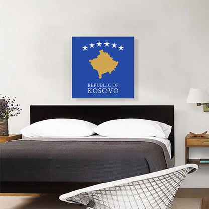 Republic of Kosovo Flag Square