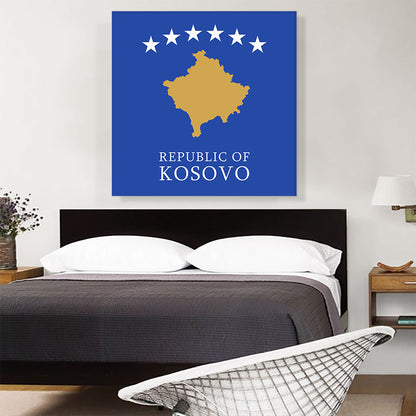 Republic of Kosovo Flag Square