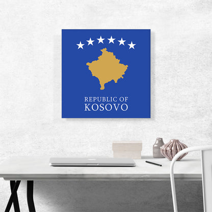 Republic of Kosovo Flag Square