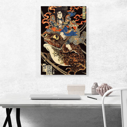 Tenjiku Tokubei Riding a Giant Toad
