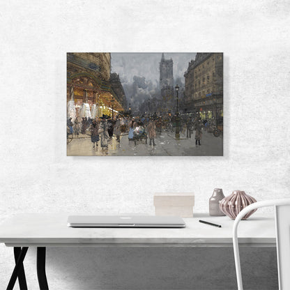 Rivoli Street With Saint Jacques Tower Paris