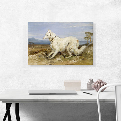 White Collie in a Landscape