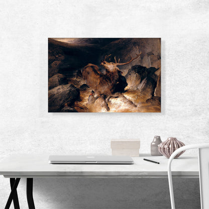 Deer And Deer Hounds In A Mountain Torrent 1832