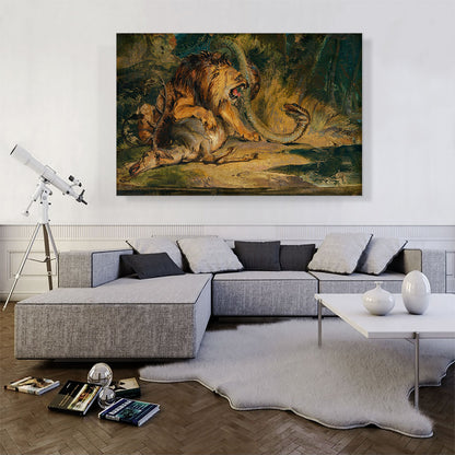 Lion Defending its Prey 1840