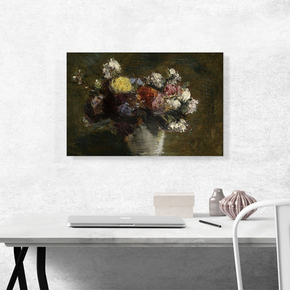 Flowers In a Pot Of White Porcelain 1864