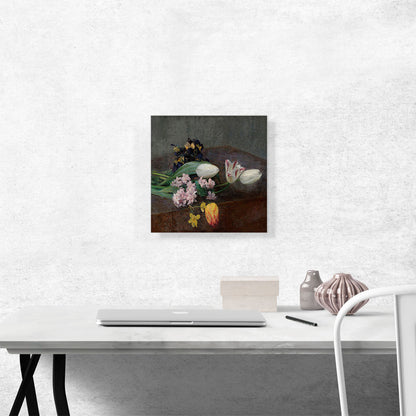 Jacinthes Tulipes and Thoughts Posed on Table 1871