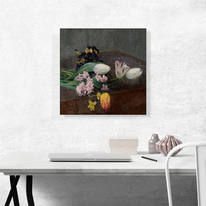 Jacinthes Tulipes and Thoughts Posed on Table 1871