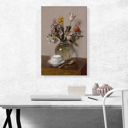 Spring Flowers With a Cup And a Saucer 1865
