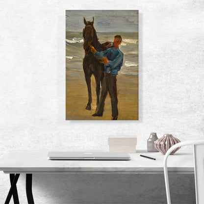 Man With Horse On The Beach 1906