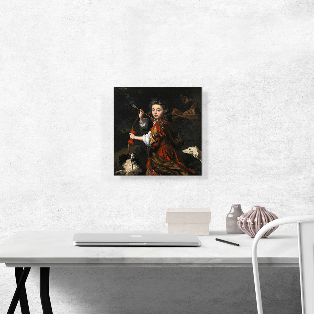 Portrait Of Young Nobleman Two Dogs In Wooded Landscape