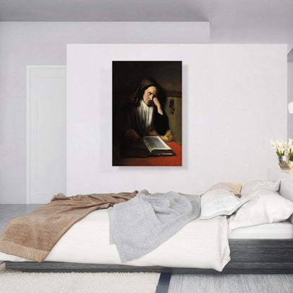 Old Woman Dozing Over a Book
