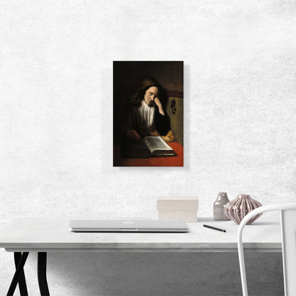 Old Woman Dozing Over a Book