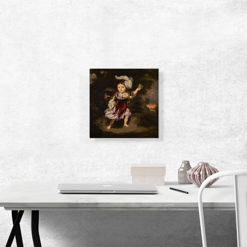 Portrait Of Child In Landscape With Dog Goldfinch
