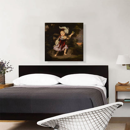 Portrait Of Child In Landscape With Dog Goldfinch
