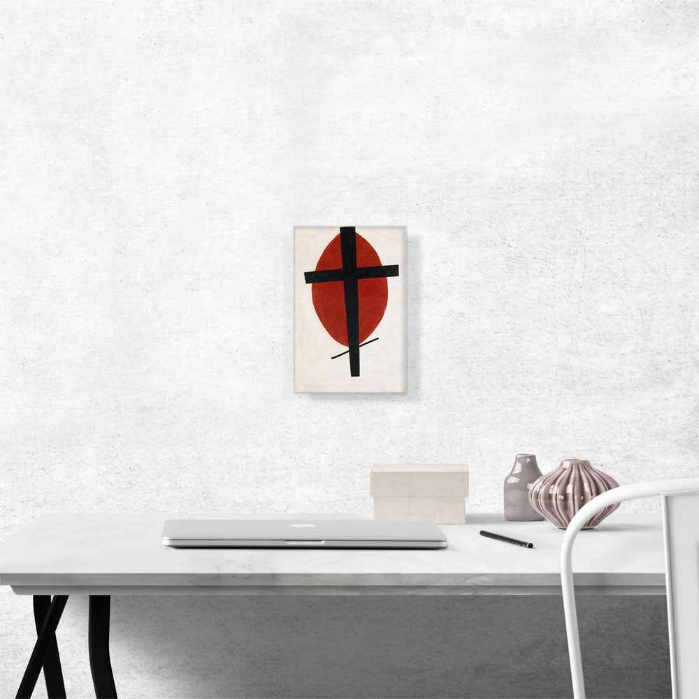 Mystic Suprematism - Black Cross on Red Oval