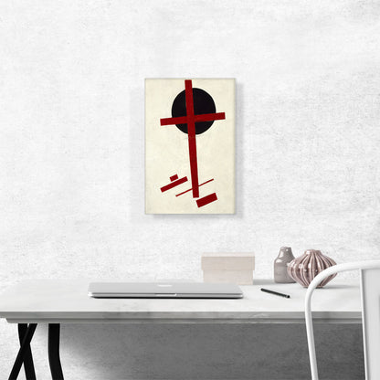 Mystic-Suprematism - Red Cross on a Black Circle 1922