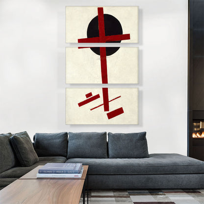 Mystic-Suprematism - Red Cross on a Black Circle 1922