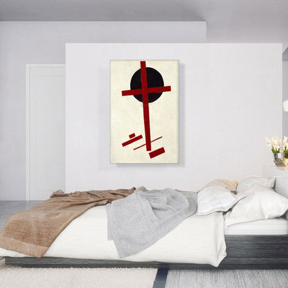 Mystic-Suprematism - Red Cross on a Black Circle 1922