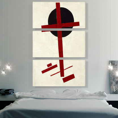 Mystic-Suprematism - Red Cross on a Black Circle 1922