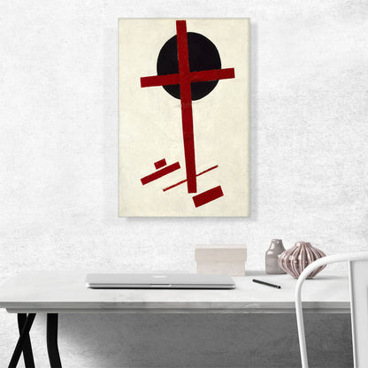 Mystic-Suprematism - Red Cross on a Black Circle 1922
