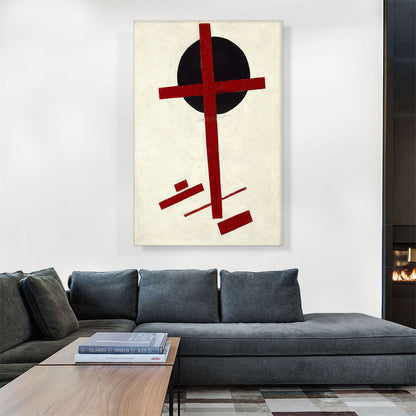 Mystic-Suprematism - Red Cross on a Black Circle 1922