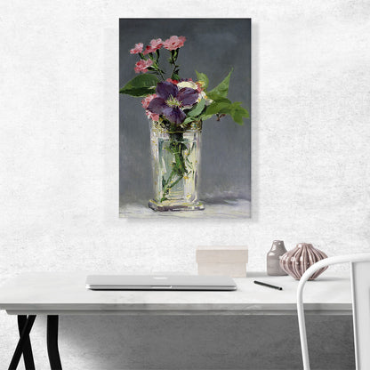 Pinks and Clematis in a Crystal Vase 1882