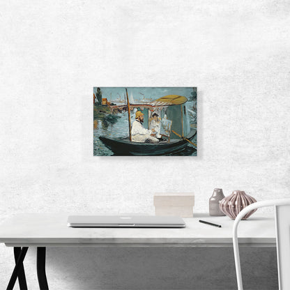 Monet in His Floating Studio 1874