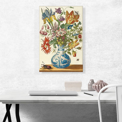 Flower Book Vase And Beatle