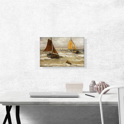Man On Horse In Rough Seas
