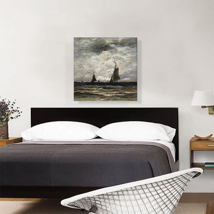 Dutch Fishing Vessels At Sea 1904