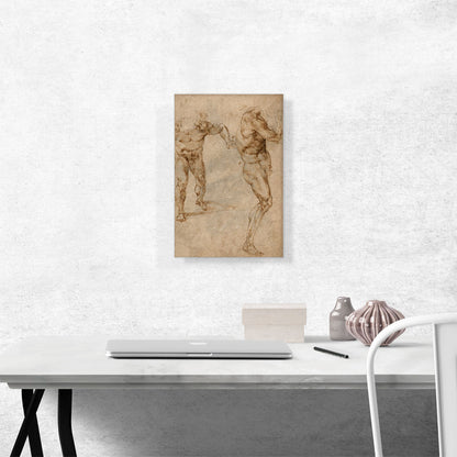 Two Nude Studies of a Man Storming Forward 1504