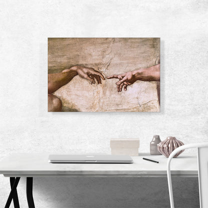 Sistine Chapel Ceiling - God and Adam Hands Detail